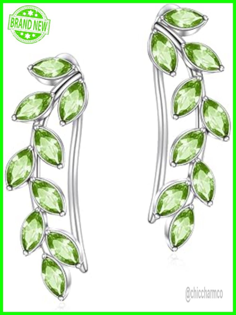 Leaf Ear Climbers Earrings 925 Sterling Silver Hypoallergenic Ear Crawler Cuff